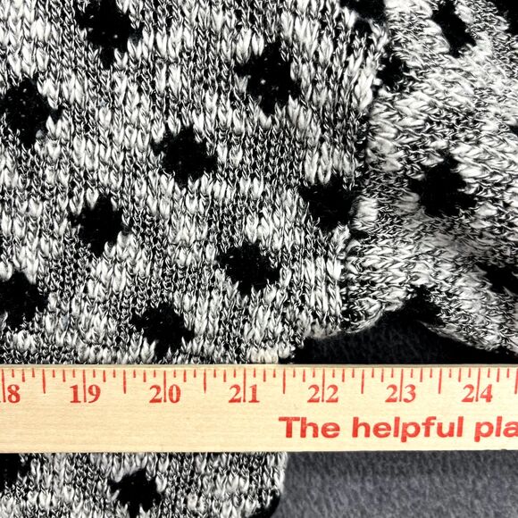 Design Studio Sweater Womens Medium Gray Black dots Cardigan Knit preppy - Picture 8 of 15